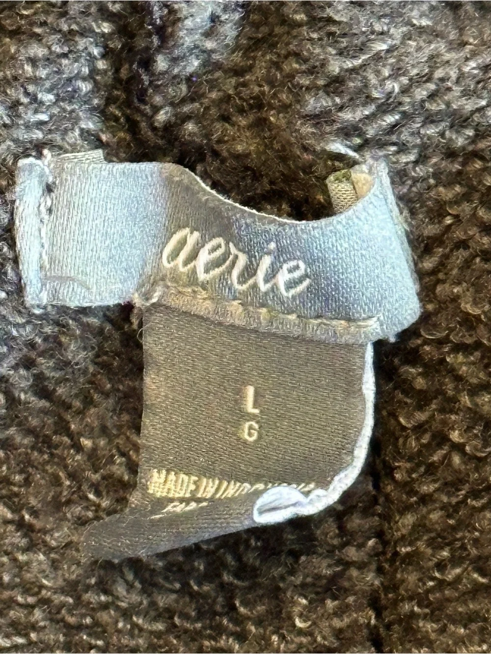 aerie | Charcoal Gray Lace Up Side Knit Lounge Shorts, Size L